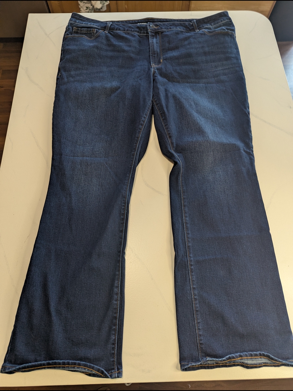 Old Navy Kicker Bootcut Jeans‎ Women Size 22 Dark Wash Mid-Rise Stretch Blue EUC
